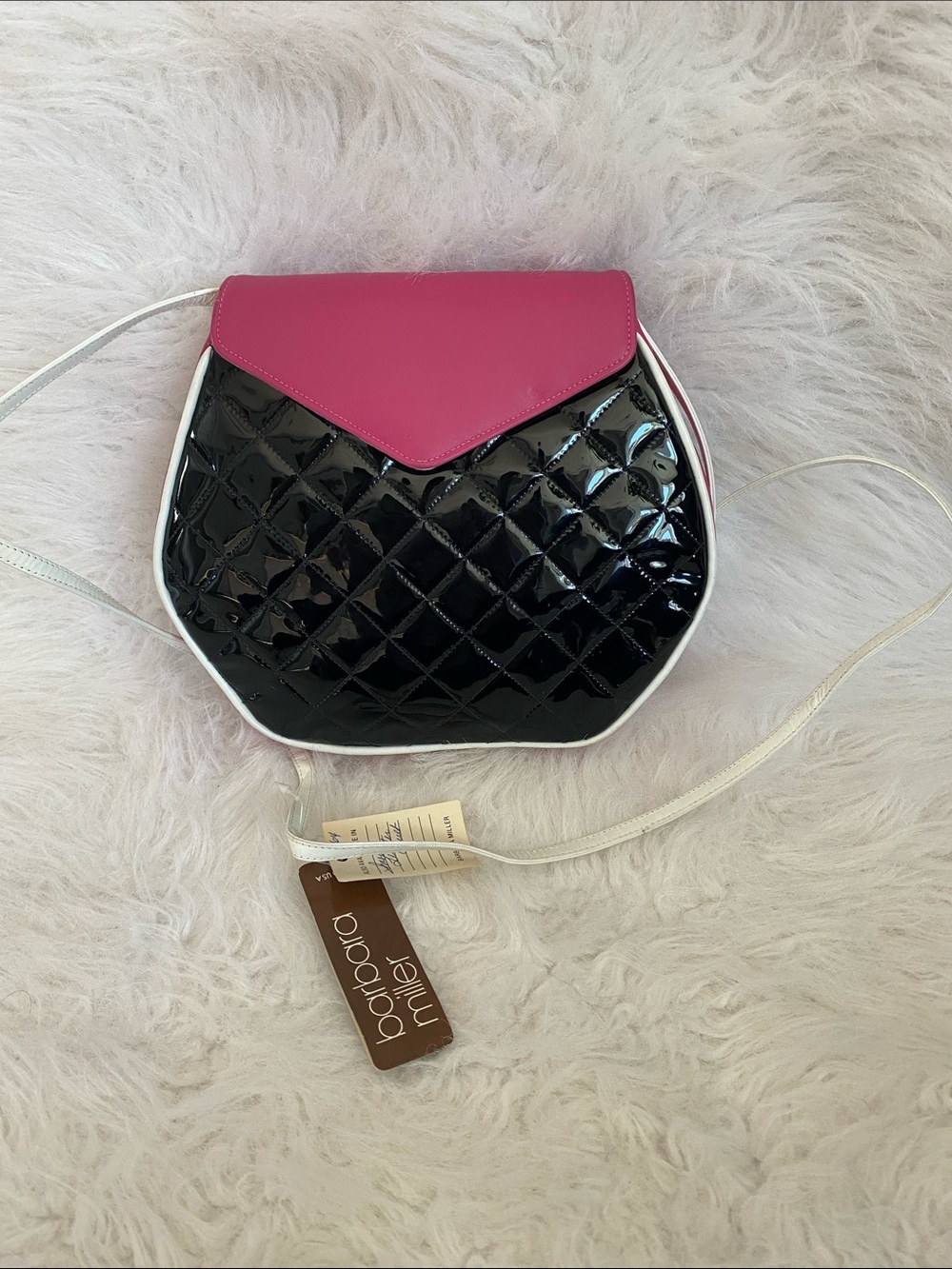 Barbaria Miller Pink & Black Quilted Crossbody Bag